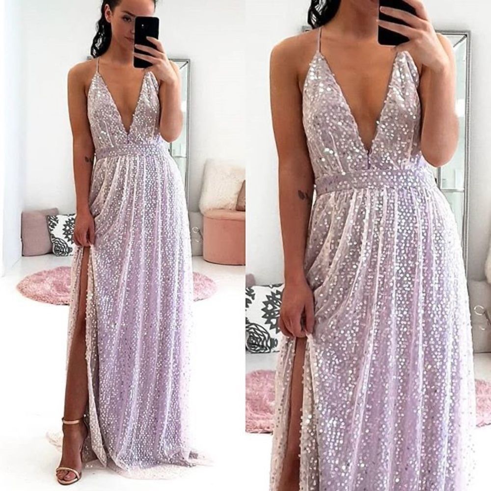Chelsea lilac sequin maxi dress NWT from honey medium